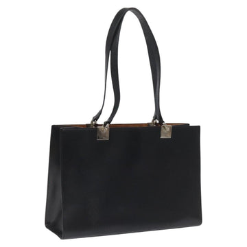 Salvatore Ferragamo Gancini Tote Bag Leather Black Silver Auth th5739