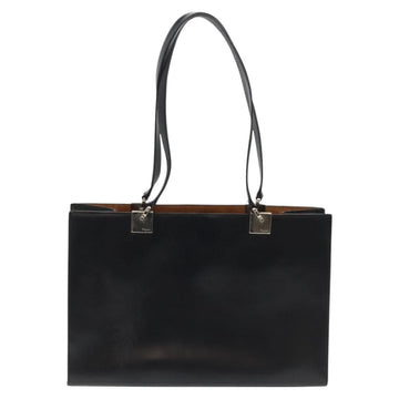 Salvatore Ferragamo Gancini Tote Bag Leather Black Silver Auth th5739 - 0