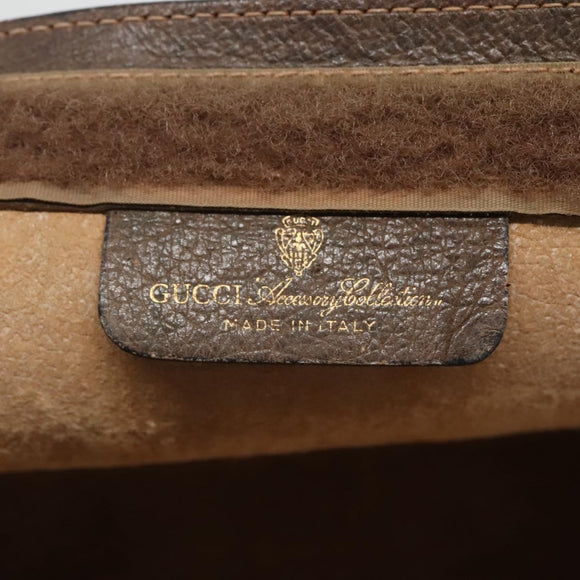 GUCCI GG Supreme Web Sherry Line Clutch Bag PVC Beige Red Auth th5745