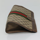 GUCCI GG Supreme Web Sherry Line Clutch Bag PVC Beige Red Auth th5745-4