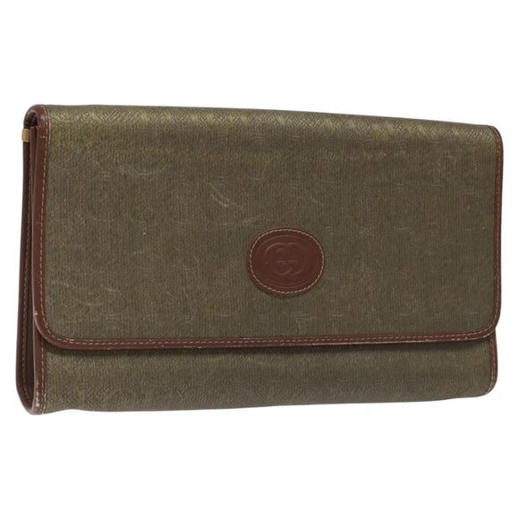 GUCCI Shoulder Bag Canvas Khaki 004 084 0289 Auth th5746