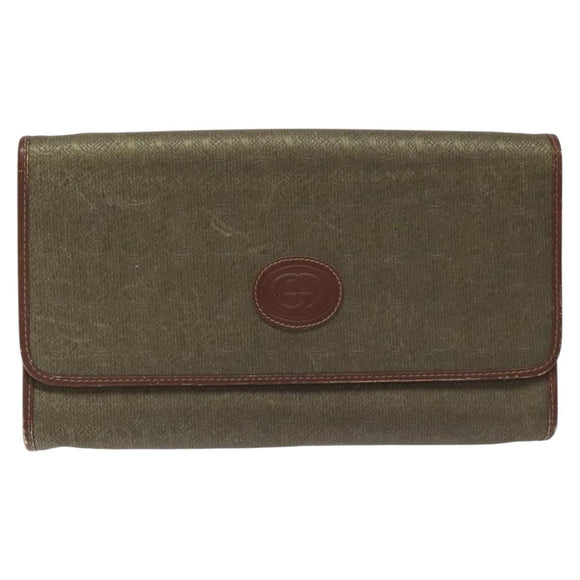 GUCCI Shoulder Bag Canvas Khaki 004 084 0289 Auth th5746