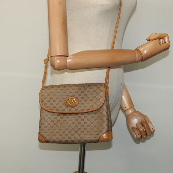 GUCCI Micro GG Supreme Shoulder Bag PVC Beige Gold 007 49 5548 Auth th5762