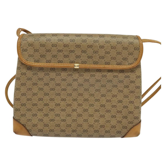 GUCCI Micro GG Supreme Shoulder Bag PVC Beige Gold 007 49 5548 Auth th5762