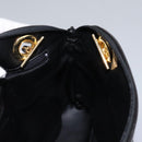 BALLY Chain Shoulder Bag Leather Black Gold Auth th5773-20