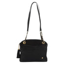 BALLY Chain Shoulder Bag Leather Black Gold Auth th5773-13