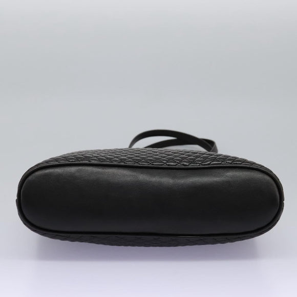 BALLY Chain Shoulder Bag Leather Black Gold Auth th5773