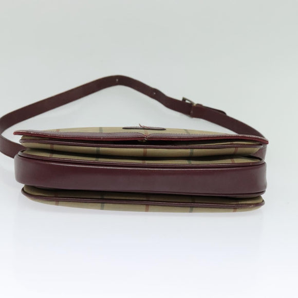 Burberrys Nova Check Shoulder Bag Canvas Beige Gold Auth th5781