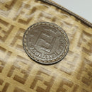 FENDI Zucchino Canvas Shoulder Bag PVC Brown Silver Auth th5785-10