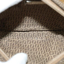 FENDI Zucchino Canvas Shoulder Bag PVC Brown Silver Auth th5785-12