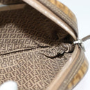 FENDI Zucchino Canvas Shoulder Bag PVC Brown Silver Auth th5785-17