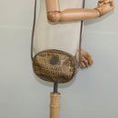 FENDI Zucchino Canvas Shoulder Bag PVC Brown Silver Auth th5785-19