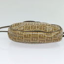 FENDI Zucchino Canvas Shoulder Bag PVC Brown Silver Auth th5785-5
