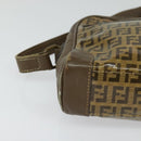 FENDI Zucchino Canvas Shoulder Bag Coated Canvas Brown Gold Auth th5787-9