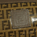 FENDI Zucchino Canvas Shoulder Bag Coated Canvas Brown Gold Auth th5787-17