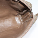 FENDI Zucchino Canvas Shoulder Bag Coated Canvas Brown Gold Auth th5787-18