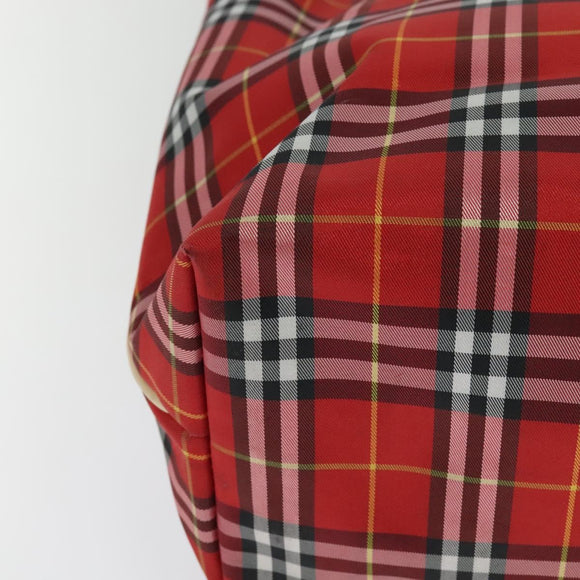 BURBERRY Nova Check Tote Bag Nylon Red Beige Auth th5793