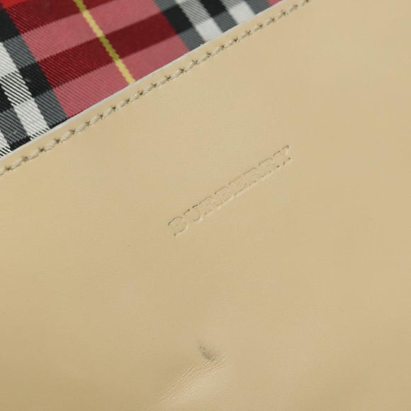 BURBERRY Nova Check Tote Bag Nylon Red Beige Auth th5793