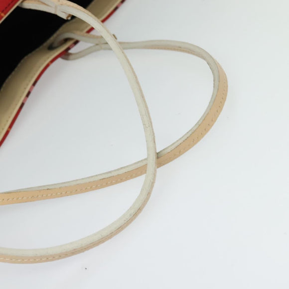 BURBERRY Nova Check Tote Bag Nylon Red Beige Auth th5793