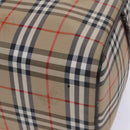 Burberrys Nova Check Boston Bag Canvas Beige Gold Auth th5794-9