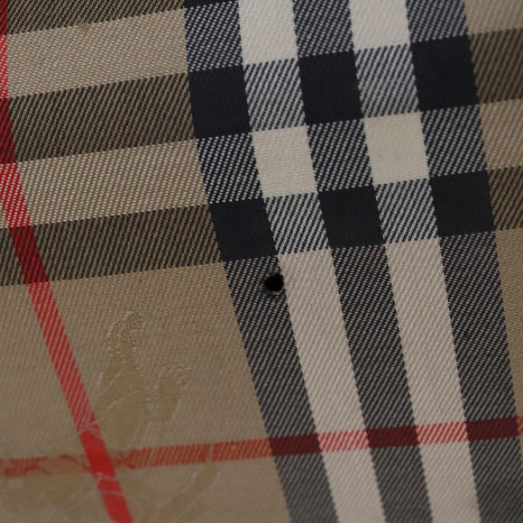 Burberrys Nova Check Boston Bag Canvas Beige Gold Auth th5794