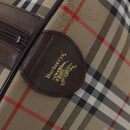 Burberrys Nova Check Boston Bag Canvas Beige Gold Auth th5794-19