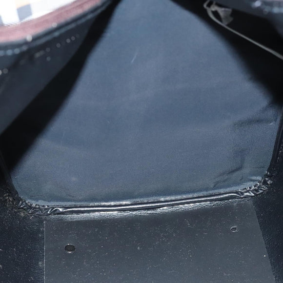 Burberrys Nova Check Boston Bag Canvas Beige Gold Auth th5794