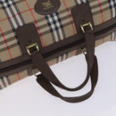 Burberrys Nova Check Boston Bag Canvas Beige Gold Auth th5794-7