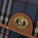 Burberrys Nova Check Hand Bag PVC Leather 2way Blue Auth th5802-10