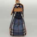 Burberrys Nova Check Hand Bag PVC Leather 2way Blue Auth th5802-3