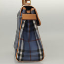 Burberrys Nova Check Hand Bag PVC Leather 2way Blue Auth th5802-4