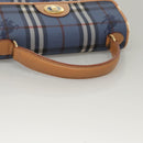 Burberrys Nova Check Hand Bag PVC Leather 2way Blue Auth th5802-7