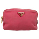 PRADA Pouch Canvas Pink Auth th5806-13
