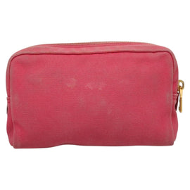 PRADA Pouch Canvas Pink Auth th5806 - 0