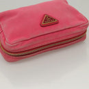 PRADA Pouch Canvas Pink Auth th5806-6