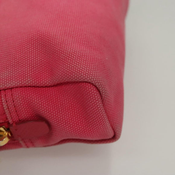 PRADA Pouch Canvas Pink Auth th5806