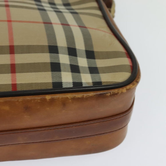 Burberrys Nova Check Shoulder Bag Canvas Beige Auth th5811