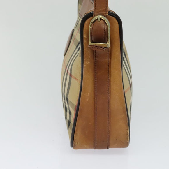 Burberrys Nova Check Shoulder Bag Canvas Beige Auth th5811