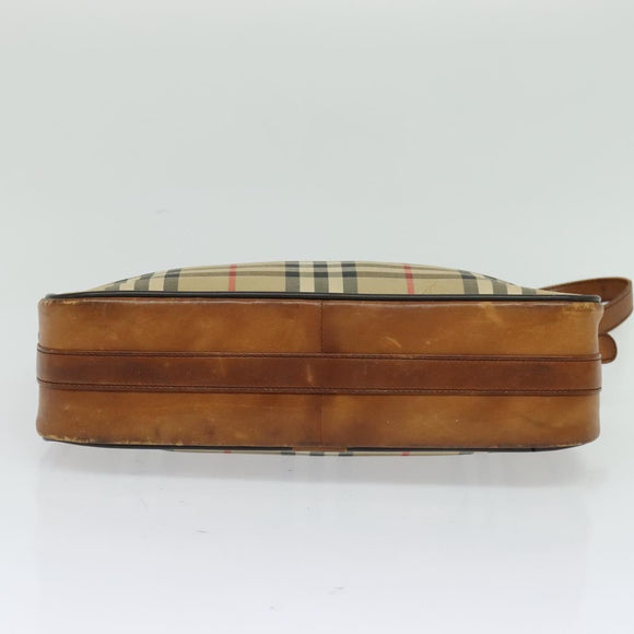 Burberrys Nova Check Shoulder Bag Canvas Beige Auth th5811