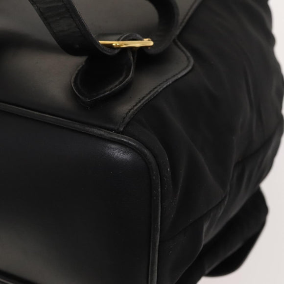 GUCCI Bamboo Backpack Leather Black Auth th5812
