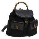 GUCCI Bamboo Backpack Leather Black Auth th5812-1
