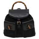 GUCCI Bamboo Backpack Leather Black Auth th5812-13
