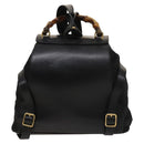 GUCCI Bamboo Backpack Leather Black Auth th5812-2