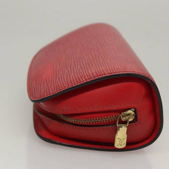 LOUIS VUITTON Epi Dauphine PM Pouch Castilian Red M48447 LV Auth th5819