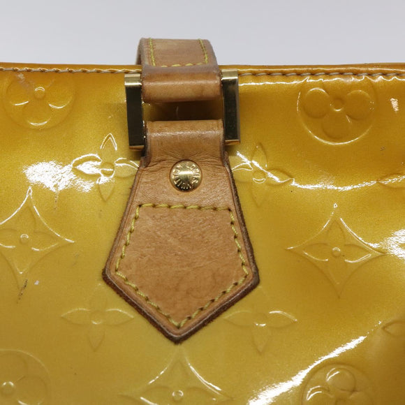 LOUIS VUITTON Monogram Vernis Houston Hand Bag Beige M91004 LV Auth th5822