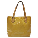 LOUIS VUITTON Monogram Vernis Houston Hand Bag Beige M91004 LV Auth th5822-13