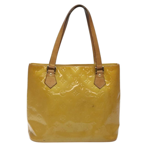 LOUIS VUITTON Monogram Vernis Houston Hand Bag Beige M91004 LV Auth th5822