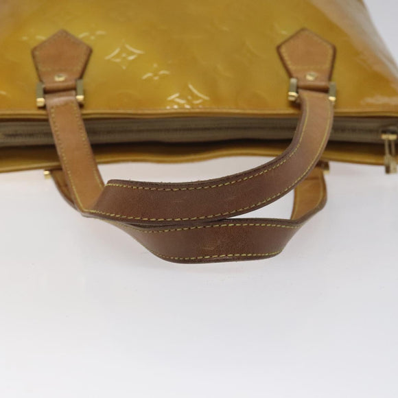 LOUIS VUITTON Monogram Vernis Houston Hand Bag Beige M91004 LV Auth th5822