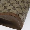 GUCCI GG Supreme Web Sherry Line Clutch Bag PVC Beige 89 01 033 Auth th5825-16