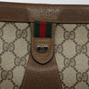 GUCCI GG Supreme Web Sherry Line Clutch Bag PVC Beige 89 01 033 Auth th5825-8